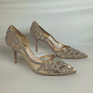 Badgley Mischka Marissa Evening d'Orsay Embellished Pumps Size‎ 9.5